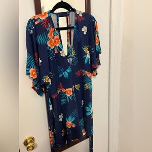 Express Romper with wrap around tie belt size Large